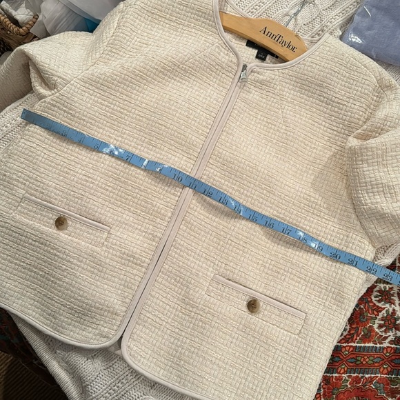 Ann Taylor Tweed Cardigan Jacket Zip Front 555824 - Picture 10 of 13